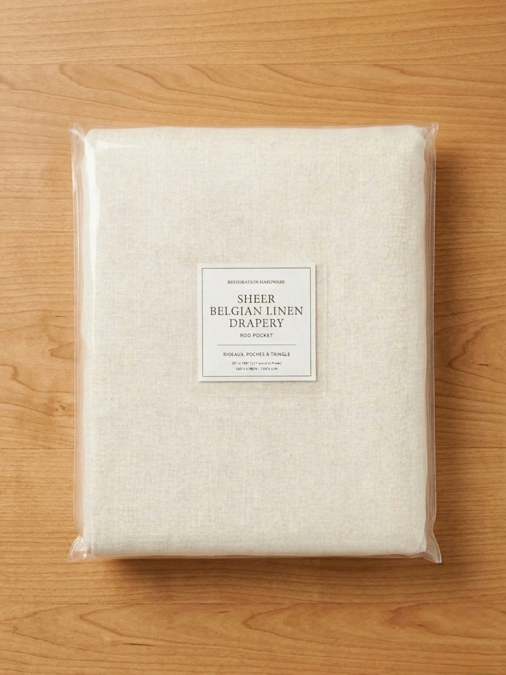 Restoration Hardware Sheer Belgian Linen Drapery - Light Natural